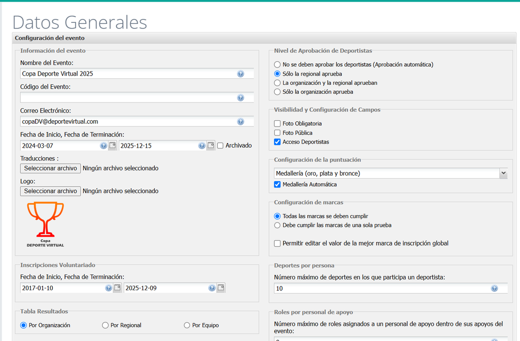 Configurar Evento