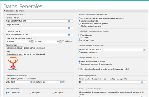 Configurar Evento